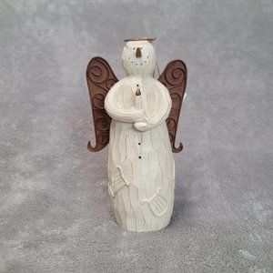 Flurryville Collection Angelic Irene 8” Snowman Angel Ornament by Livingquarters